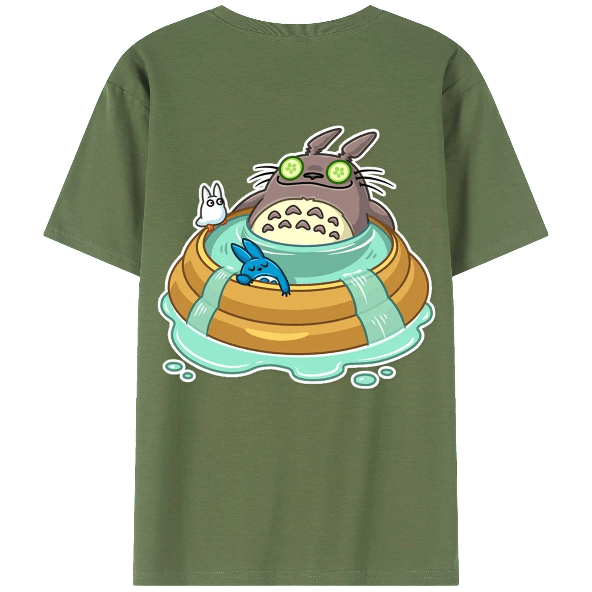 （画像用） となりのトトロ 草壁メイ 草壁サツキ My Neighbor Totoro Satsuki Kusakabe Mei Kusakabe 綿100％ メンズ半袖Tシャツ（バックプリント） 通気性